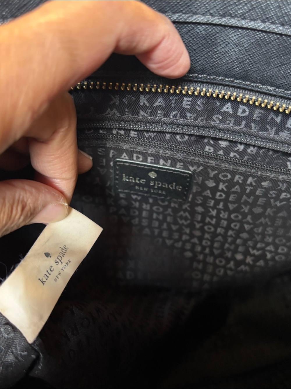 Kate Spade Black Faux Leather & Suede Envelope Shoulder Tote Bag - Picture 10 of 11